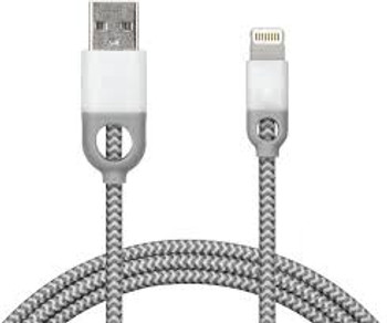 iHome Lightning Cable, 6ft Nylon Charge & Sync Cable, Dual Strain Relief Protection, White Color (1 Count) iHome Lightning Cable, 6ft Nylon Charge & Sync Cable, Dual Strain Relief Protection, White Color (1 Count)