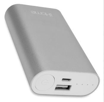 iHome, IH-PP1044AS, Portable Battery, Super Charge, 2.0/6000mAh Battery, Silver Color (1 Count) iHome, IH-PP1044AS, Portable Battery, Super Charge, 2.0/6000mAh Battery, Silver Color (1 Count)