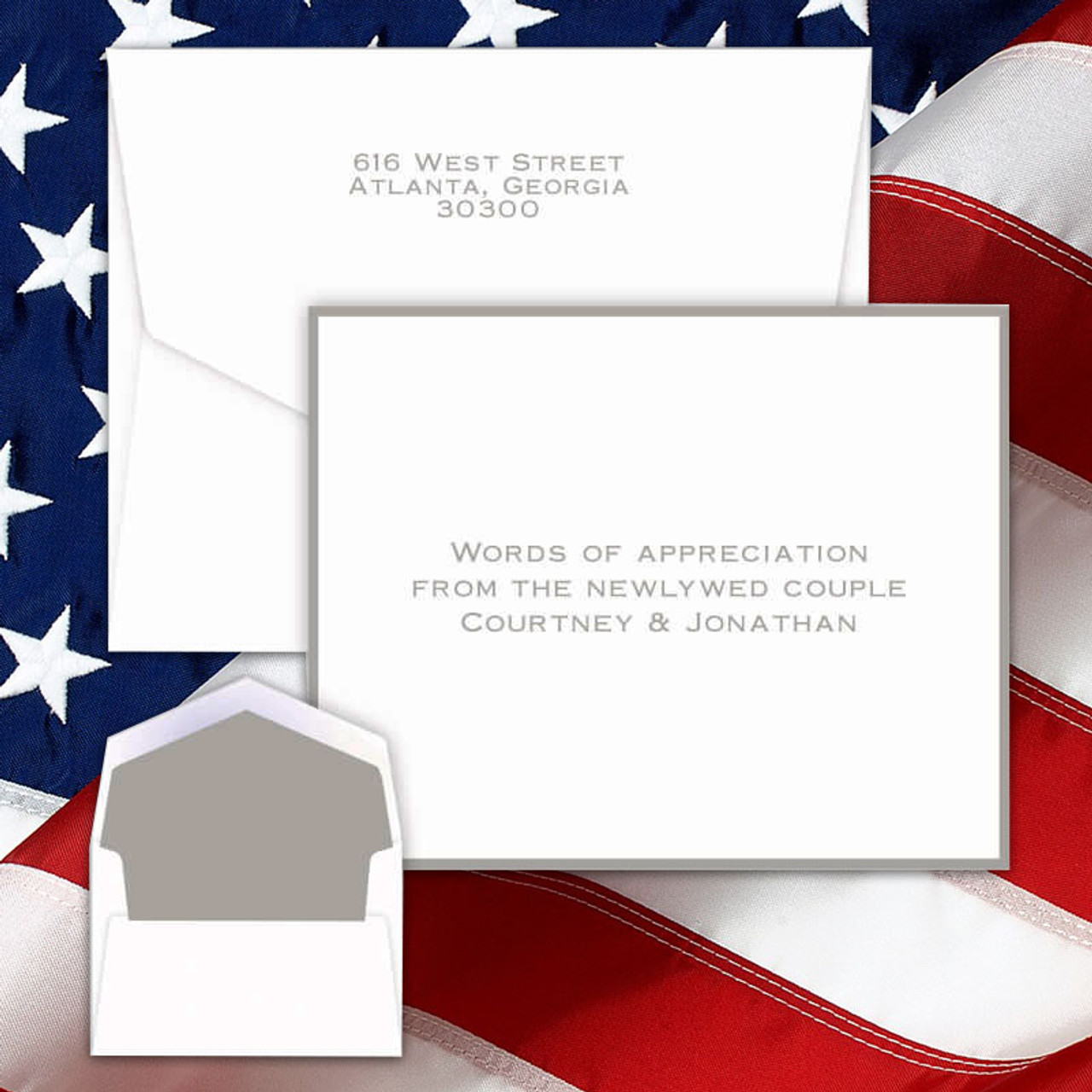 sympathy bereavement personalized thank you notes silver border