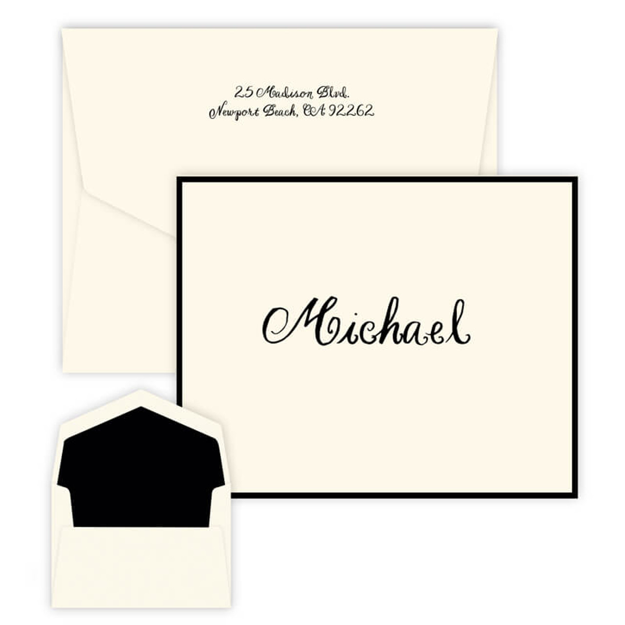 Personalized HandDrawn Fold Notes Raised Ink Stationery EG5305