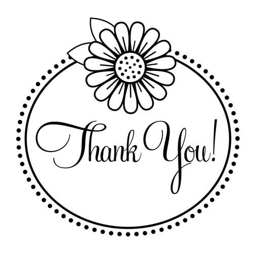daisy thank you stamp clip td3034 stationeryxpress