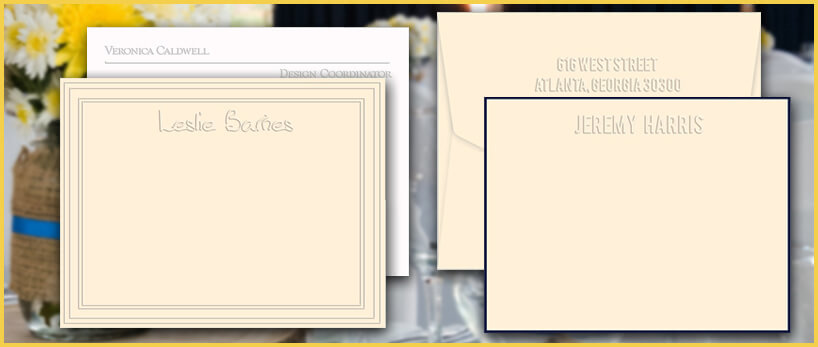 Embossed Flat Cards at StationeryXpress