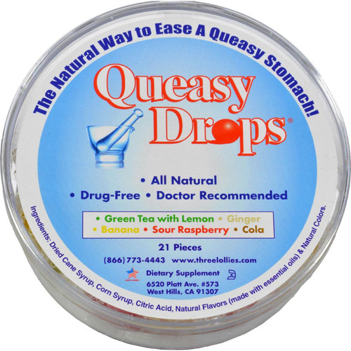 Three Lollies Queasy Drops - Container - 21 Pack Three Lollies Queasy Drops - Container - 21 Pack