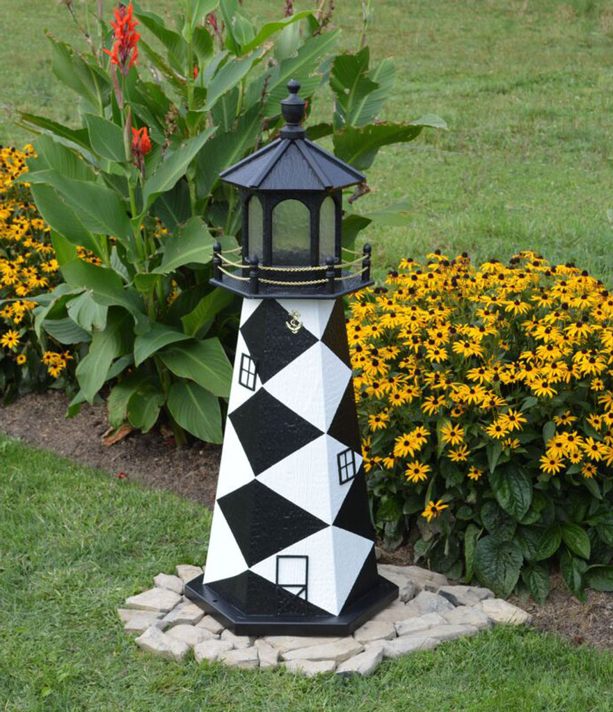 amish made wood garden lighthouse cape lookout shown in 4 foot model with standard - Garden Lighthouse amish made wood garden lighthouse cape lookout shown in 4 foot model with standard - Garden Lighthouse