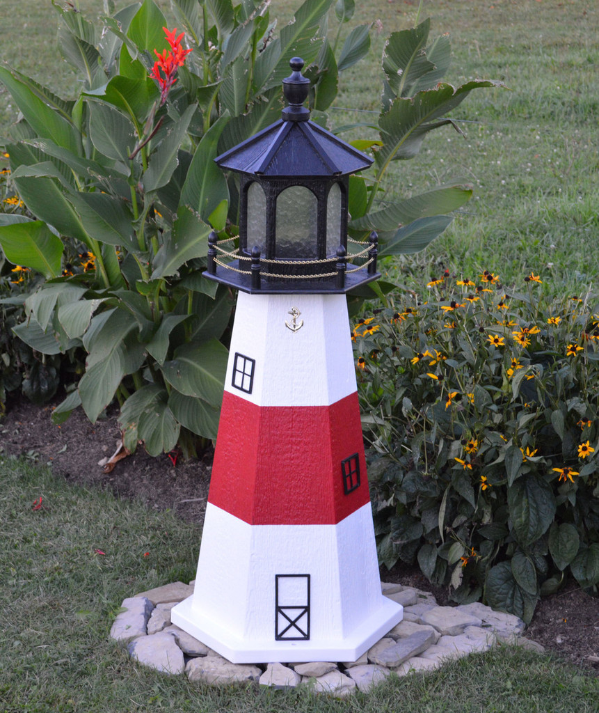 amish made wood garden lighthouse montauk shown in 4 foot model with standard electric - Garden Lighthouse amish made wood garden lighthouse montauk shown in 4 foot model with standard electric - Garden Lighthouse