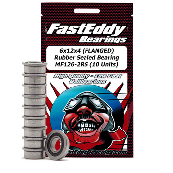 6x12x4 (FLANGED) Rubber Sealed Bearing MF126-2RS (10 Units) 6x12x4 (FLANGED) Rubber Sealed Bearing MF126-2RS (10 Units)