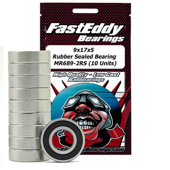 9x17x5 Rubber Sealed Bearing MR689-2RS (10 Units) 9x17x5 Rubber Sealed Bearing MR689-2RS (10 Units)