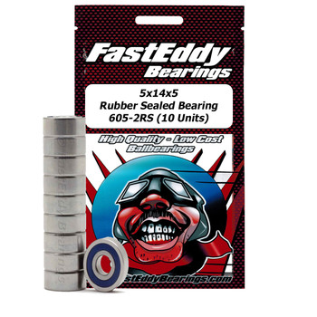 5x14x5 Rubber Sealed Bearing 605-2RS (10 Units) 5x14x5 Rubber Sealed Bearing 605-2RS (10 Units)