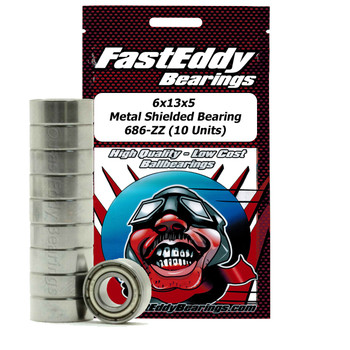 6x13x5 Metal Shielded Bearing 686-ZZ (10 Units) 6x13x5 Metal Shielded Bearing 686-ZZ (10 Units)