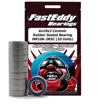 6x10x3 Ceramic Rubber Sealed Bearing MR106-2RSC (10 Units) 6x10x3 Ceramic Rubber Sealed Bearing MR106-2RSC (10 Units)