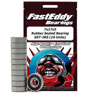 7x17x5 Rubber Sealed Bearing 697-2RS (10 Units) 7x17x5 Rubber Sealed Bearing 697-2RS (10 Units)