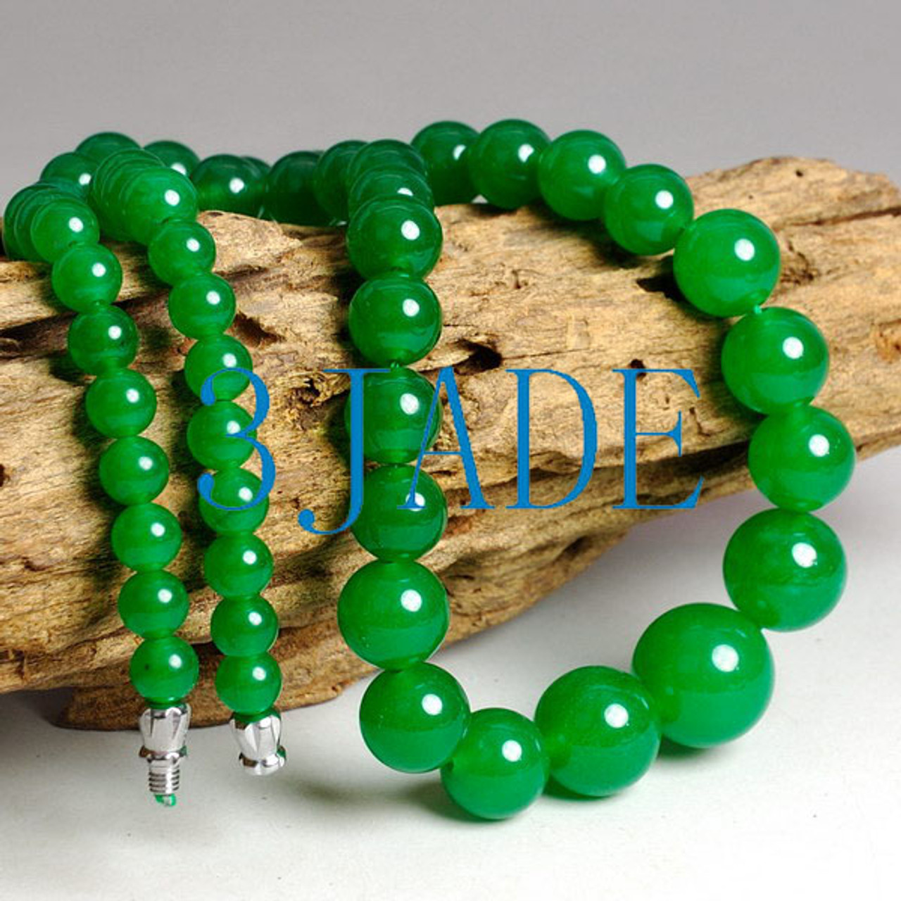 17" Imperial Emerald Green Quartz / Malaysia Jade Beads Necklace ...