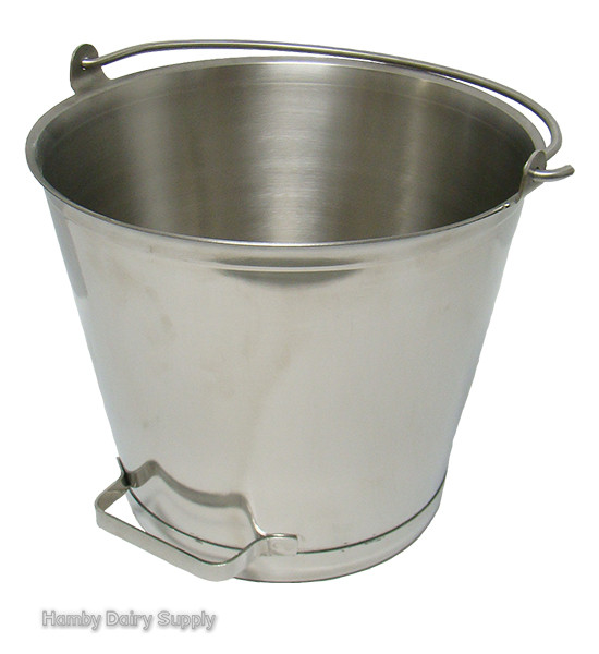 20 Quart Stainless Steel Pail with Pouring Handle and raised base