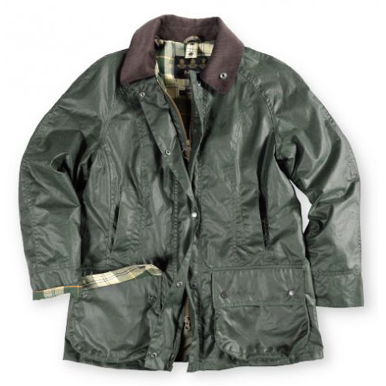 Barbour Women's Beadnell Waxed Cotton Jacket - Sage.