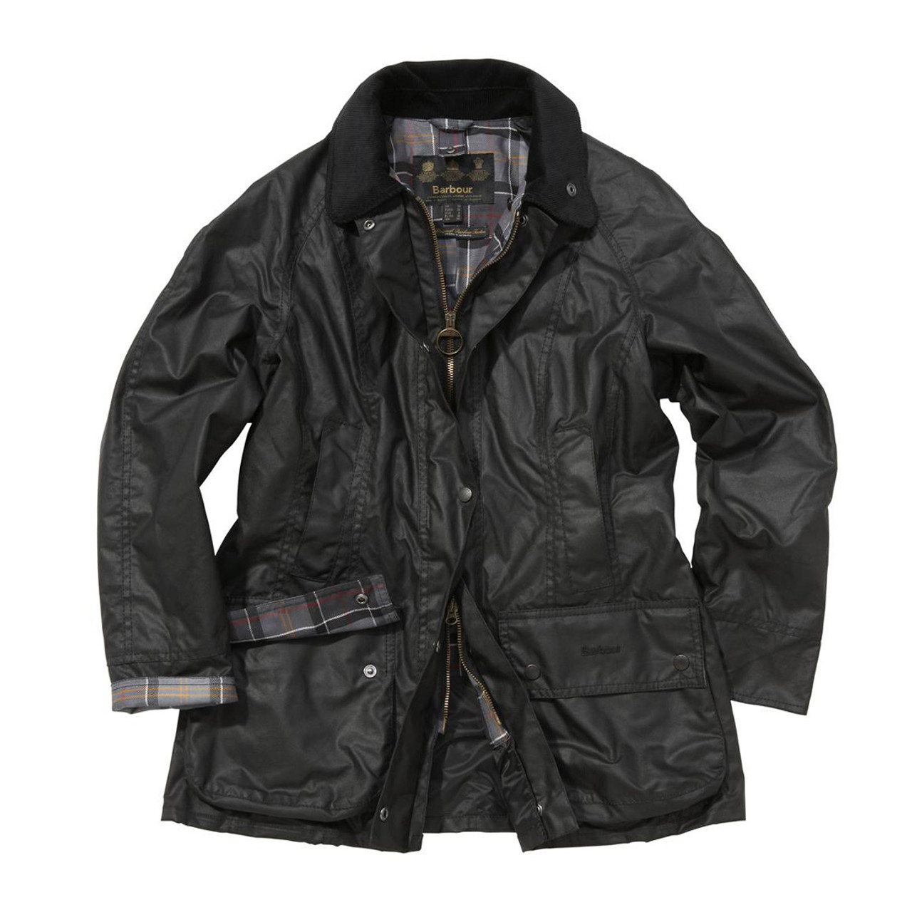Barbour Women's Beadnell Waxed Cotton Jacket - Black.