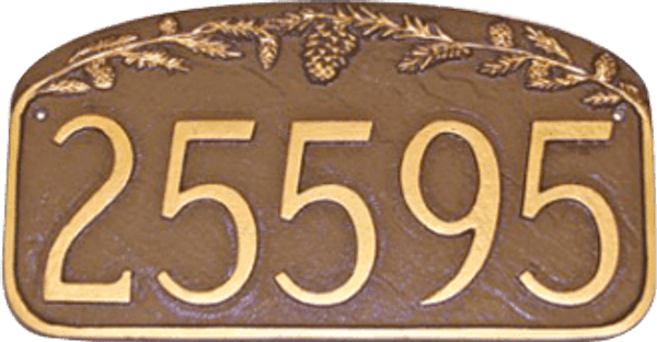 House Number Plaque Pine Cone Design House Number Plaque Pine Cone Design