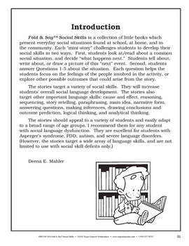 204 Fold & Say Social Skills 204 Fold & Say Social Skills