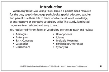Vocabulary Quick Take Along Vocabulary Quick Take Along