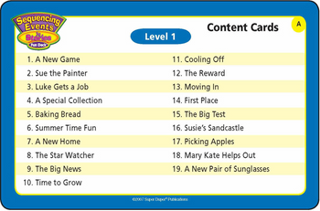 Sequencing Events in Stories Sequencing Events in Stories