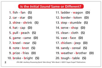 Auditory Processing Quick Take Alongs Auditory Processing Quick Take Alongs