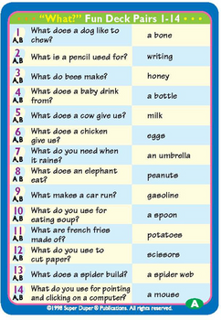 Ask & Answer "WH" Question Cards - What? Ask & Answer "WH" Question Cards - What?