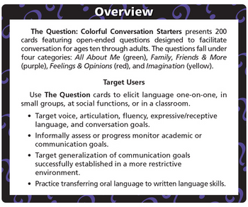 The Question - Conversation Starter Cards Revised The Question - Conversation Starter Cards Revised