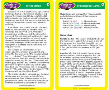 Sentence Fill-in Fun Deck Sentence Fill-in Fun Deck