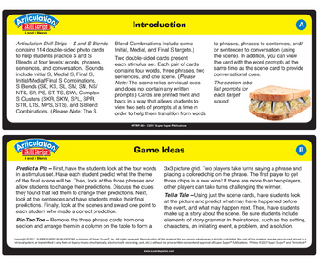 Articulation Skill Strips S and S Blends Articulation Skill Strips S and S Blends