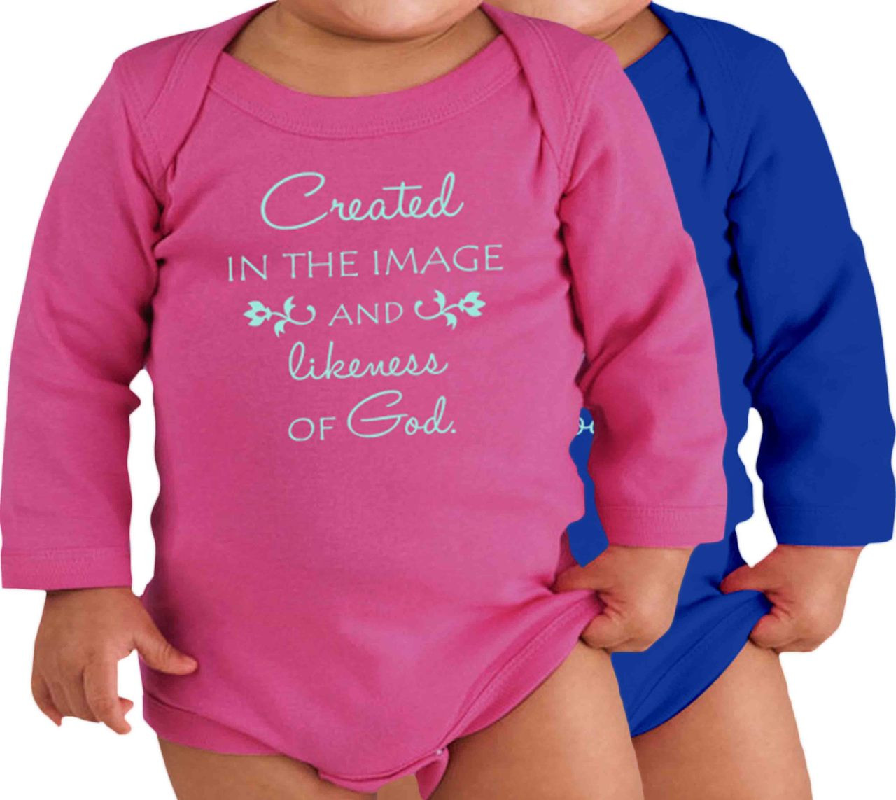 Image and Likeness of God Long-Sleeve Baby Onesie - Catholic to the Max ...