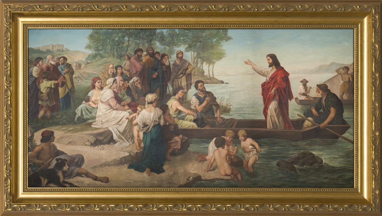 Jesus Preaching from the Boat Framed Art Catholic to the Max Online