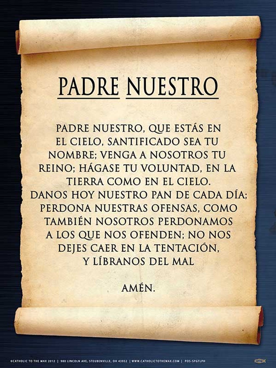 Spanish The Lord's Prayer Poster Catholic to the Max Online