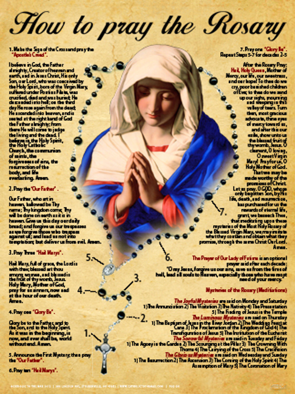 How to pray the rosary poster praying the rosary rosary