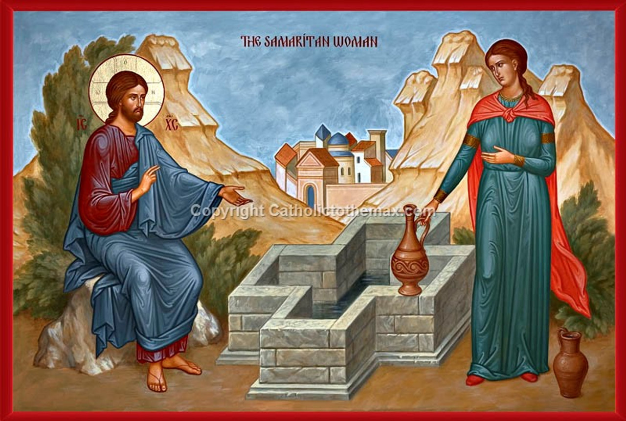 The Samaritan Woman at the Well Icon Wall Plaque - Catholic to the Max