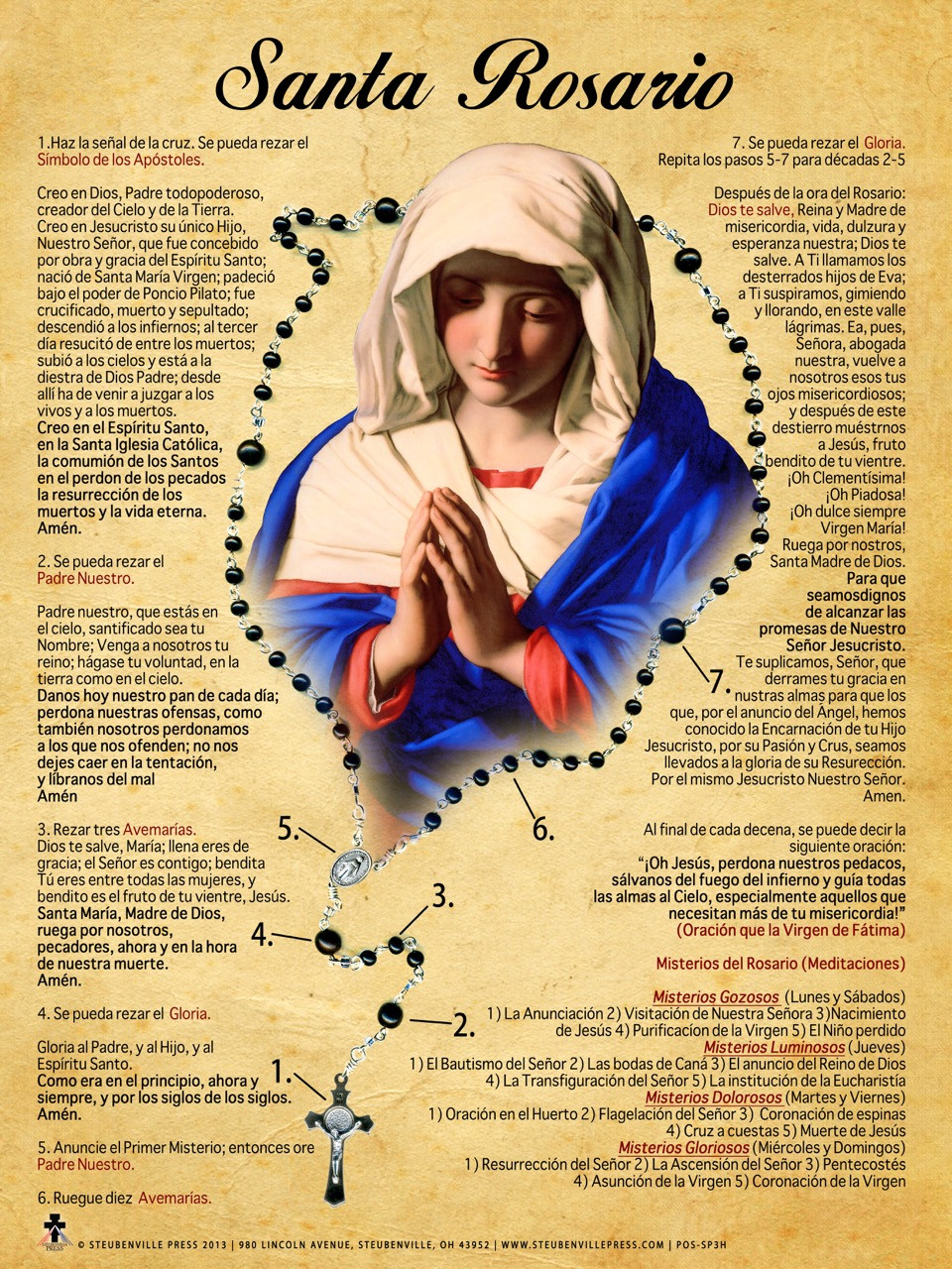 Spanish How to Pray the Rosary Poster Catholic to the Max Online
