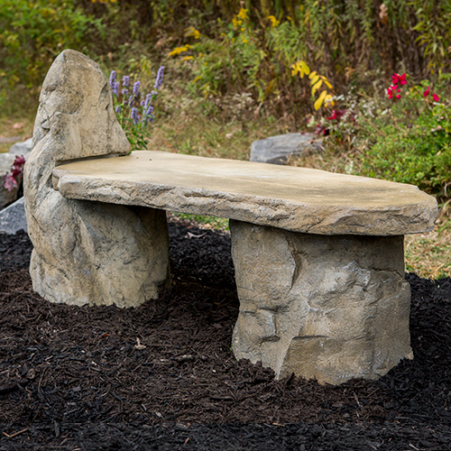 Cast Stone, Basalt Lounge Garden Bench