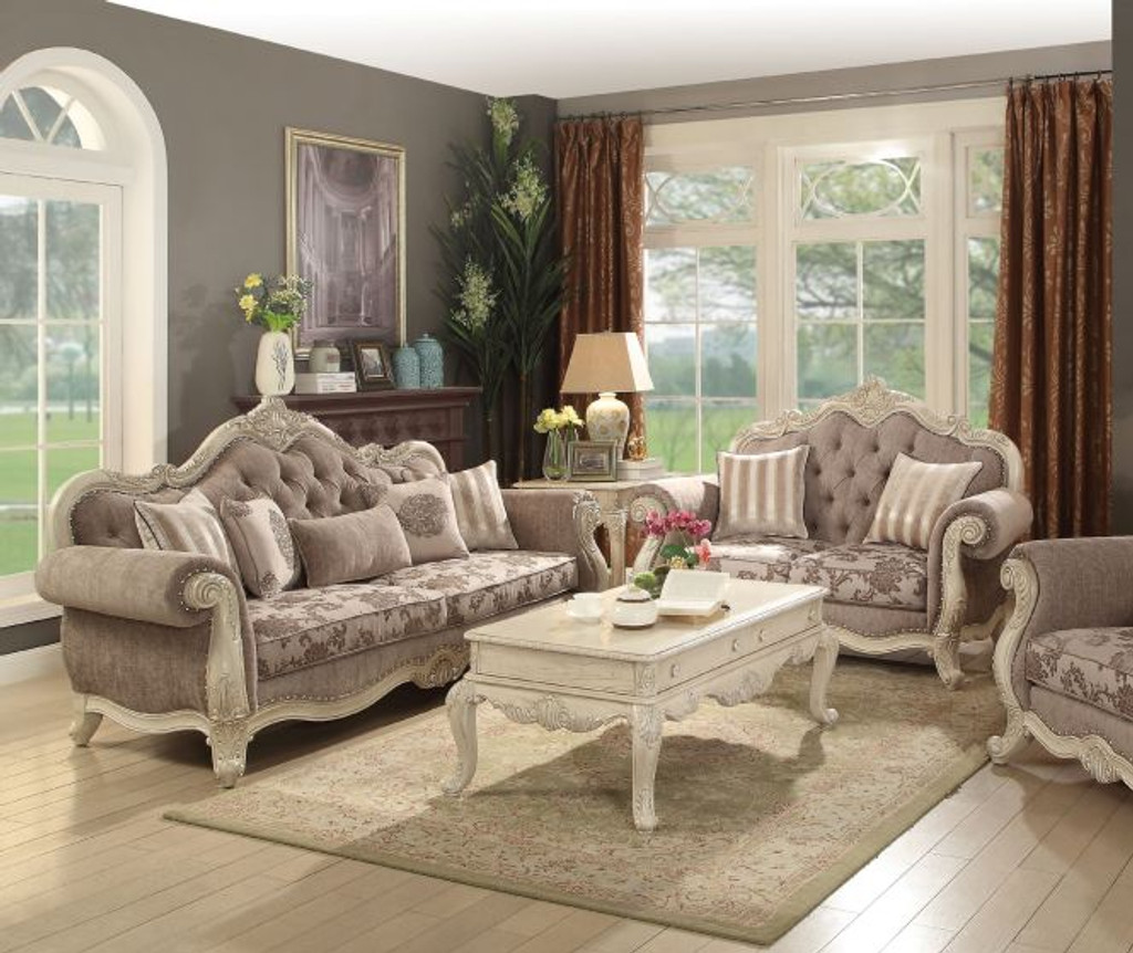 The Ragenardus Antique White Living Room Collection The Ragenardus Antique White Living Room Collection