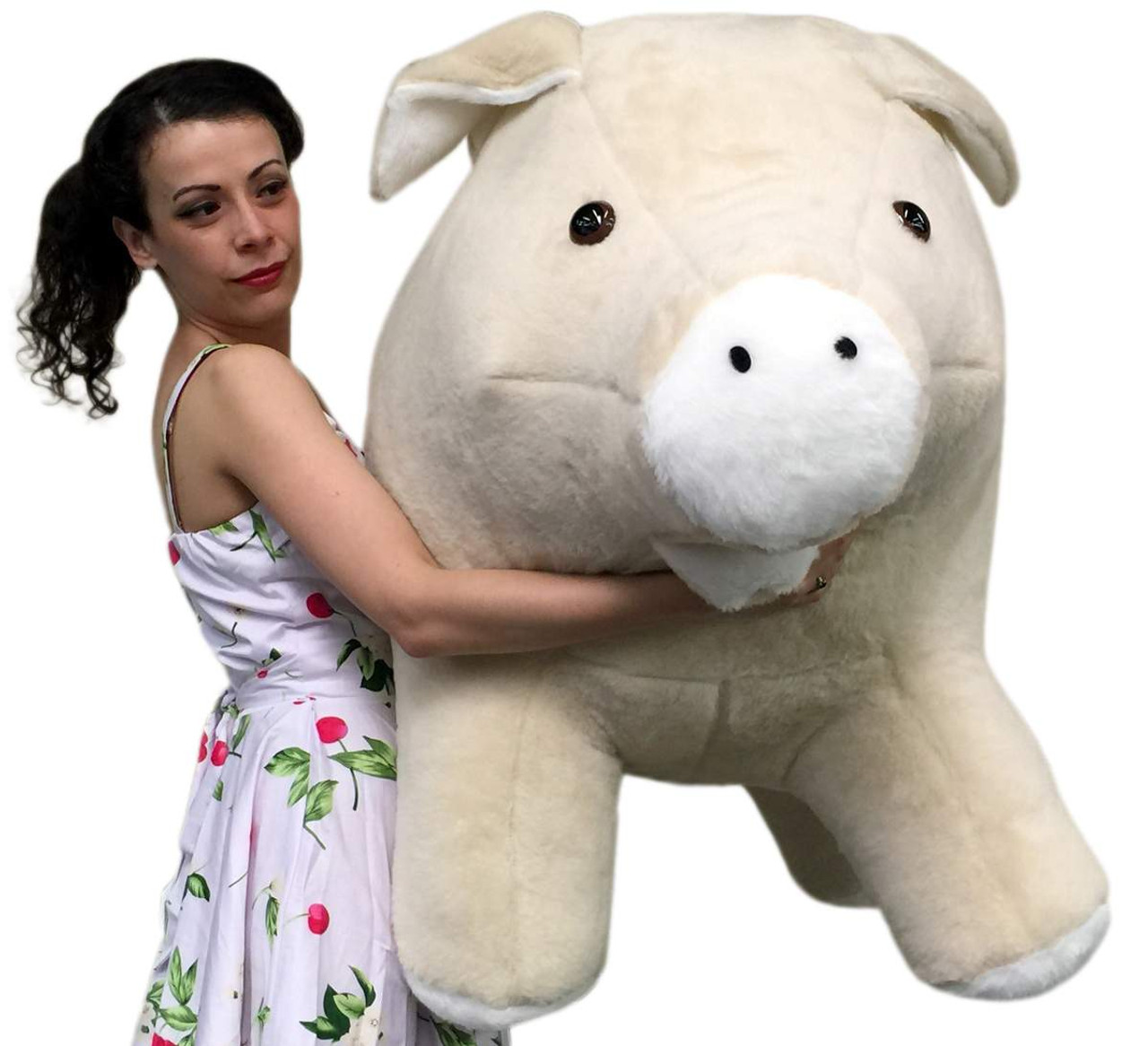 american made giant stuffed pig 40 inch brown soft plush personalized christmas teddy bears