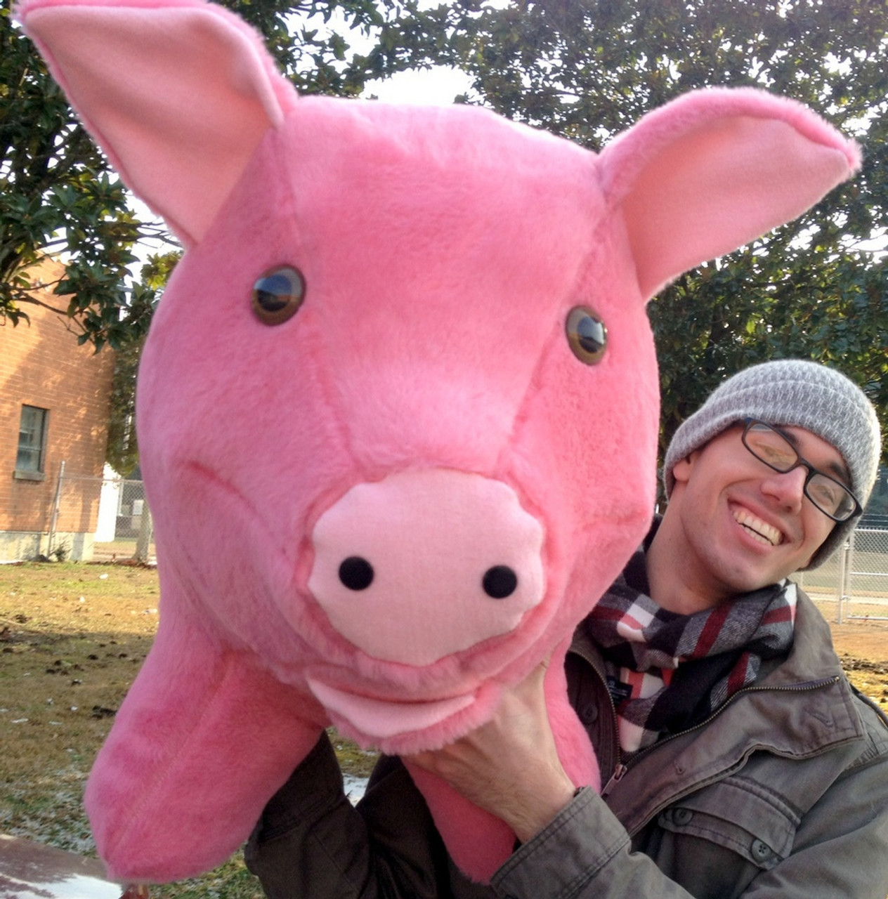 large stuffed piglet