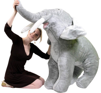 American Made Giant Stuffed Elephant 48 Inch Soft Big Plush Realistic Jungle Animal American Made Giant Stuffed Elephant 48 Inch Soft Big Plush Realistic Jungle Animal