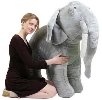 American Made Giant Stuffed Elephant 48 Inch Soft Big Plush Realistic Jungle Animal American Made Giant Stuffed Elephant 48 Inch Soft Big Plush Realistic Jungle Animal