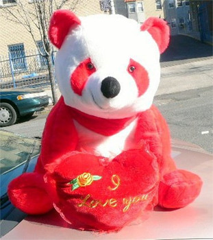 American Made Giant Stuffed Red Panda Bear 32 Inch Soft with I Love You Heart American Made Giant Stuffed Red Panda Bear 32 Inch Soft with I Love You Heart