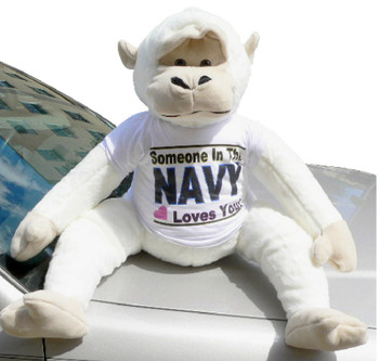 American Made Giant White Gorilla Wears Removable Tshirt SOMEONE IN THE NAVY LOVES YOU American Made Giant White Gorilla Wears Removable Tshirt SOMEONE IN THE NAVY LOVES YOU