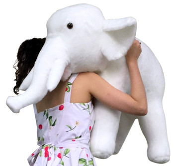 American Made Giant Stuffed White Elephant 3 Feet Long Soft Large Stuffed Animal American Made Giant Stuffed White Elephant 3 Feet Long Soft Large Stuffed Animal