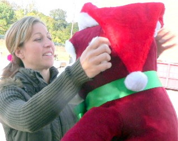Add a Red Santa Hat to Your Big Plush Animal - We will Attach the Santa Hat to YOUR Animal's Head Before we Ship - Hat Can Later be Removed Without Damaging the Stuffed Animal Add a Red Santa Hat to Your Big Plush Animal - We will Attach the Santa Hat to YOUR Animal's Head Before we Ship - Hat Can Later be Removed Without Damaging the Stuffed Animal
