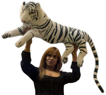 Realistic Giant Stuffed White Tiger 32 Inches Long Body Plus 18 Inch Tail High Quality Soft Plush Siberian Tiger Realistic Giant Stuffed White Tiger 32 Inches Long Body Plus 18 Inch Tail High Quality Soft Plush Siberian Tiger