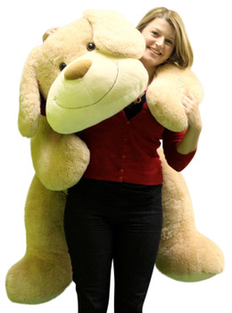 Giant Stuffed Puppy Dog 5 Feet Long Squishy Soft Extremely Large Plush Cream Color Giant Stuffed Puppy Dog 5 Feet Long Squishy Soft Extremely Large Plush Cream Color