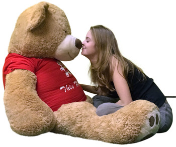 5 Foot Giant Teddy Bear Soft 60 Inch, Wears Removable T-shirt I LOVE YOU THIS MUCH 5 Foot Giant Teddy Bear Soft 60 Inch, Wears Removable T-shirt I LOVE YOU THIS MUCH