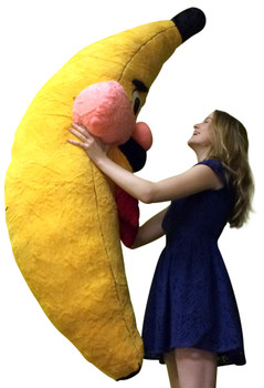 Giant Stuffed Banana With Mustache 6 Feet Tall, Watch Out for The Killer Banana Big Plush Fruit Giant Stuffed Banana With Mustache 6 Feet Tall, Watch Out for The Killer Banana Big Plush Fruit