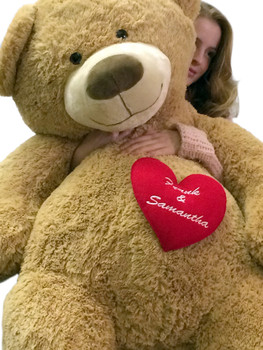 Your Custom Personalized Name or Message on 5 Foot Giant Teddy Bear, Has Customized Heart on Chest Your Custom Personalized Name or Message on 5 Foot Giant Teddy Bear, Has Customized Heart on Chest