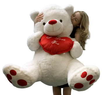 I Love You 4 ft Giant Teddy Bear 48 Inch Soft Teddybear, Holds I Love You Heart Pillow I Love You 4 ft Giant Teddy Bear 48 Inch Soft Teddybear, Holds I Love You Heart Pillow